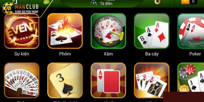 Man Club Trải nghiệm trò chơi bài đầy đặc sắc